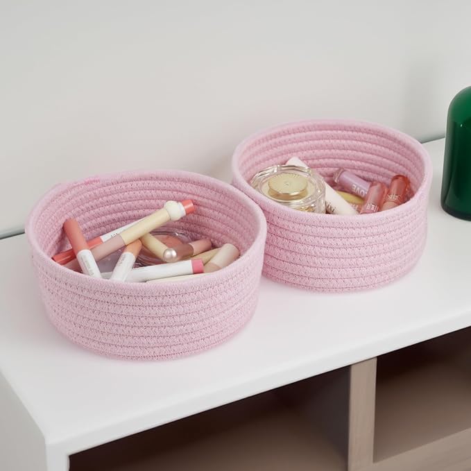 Small Storage Basket, Cotton Rope Small Baskets - Image 5