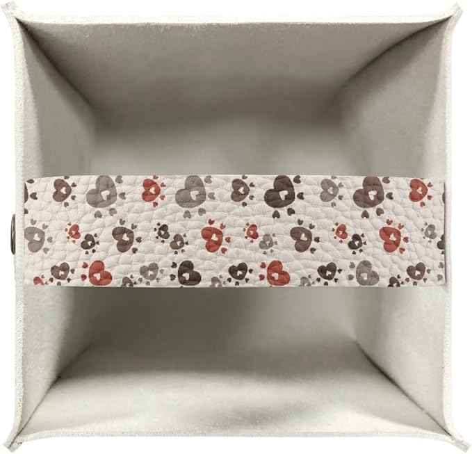 Brown Dog Paws Tissue Box Cover Holder Stylish PU Leather Square Tissue Box - Image 3