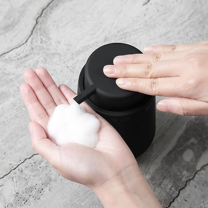 Matte Black Foaming Hand Soap Dispenser Plastic 11 oz - Image 5