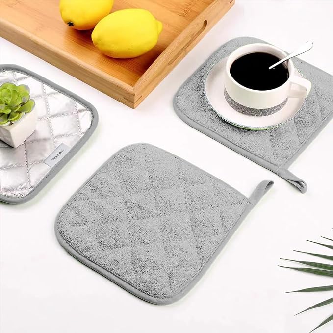 meioro 4-Pack Pot Holders for Kitchen High Heat Resistant Potholder, 100% - Image 4
