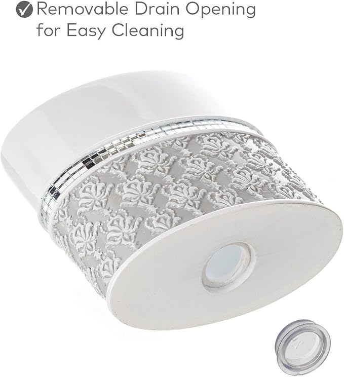 Creative Scents Mirror Damask Bathroom Accessory Set Complete - Image 4