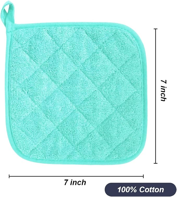meioro 4-Pack Pot Holders for Kitchen High Heat Resistant Potholder, 100% - Image 6