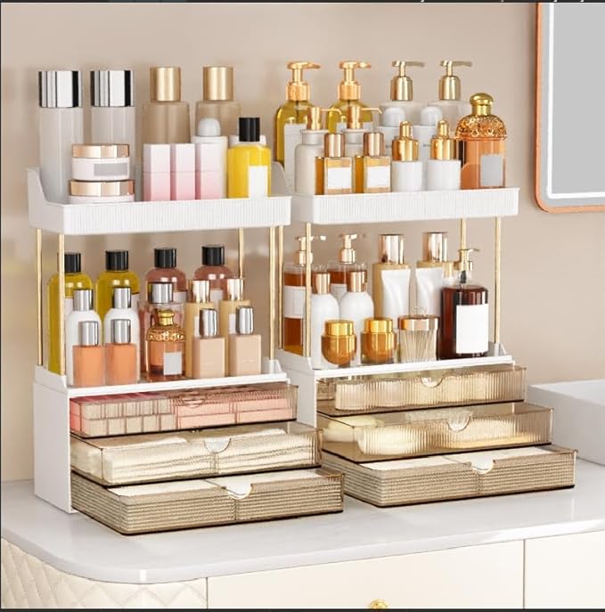 2 Pack Bathroom Organizers and Storage by shoeboxesanddeskorganizers
