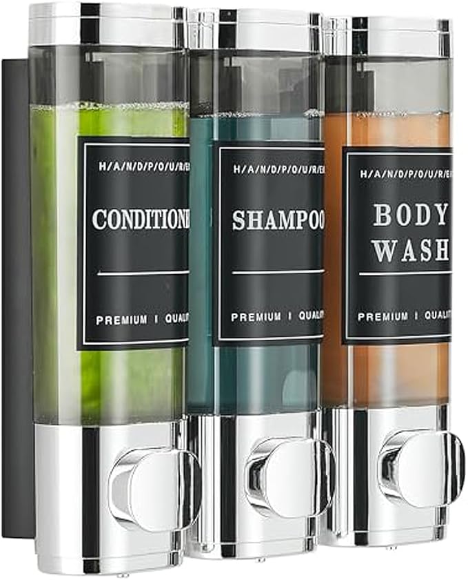 Shower Soap Dispenser Wall Mounted No Drill Shampoo Dispenser by CaboDeseado