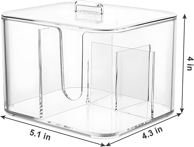 KIMCHOMERSE Qtip Holder, 4 Compartments Bathroom Canisters - Image 2