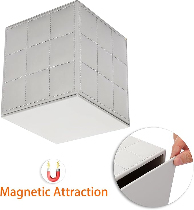 Sumnacon Tissue Box Cover Square Tissue Box Stylish PU Tissue Box Holder - Image 7