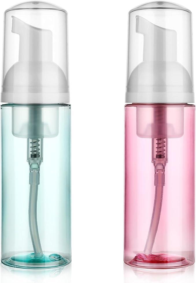 2 Pack Foam Pump Bottle Travel 60 ml/2 oz Small Size Mousse Foam Soap Dispenser by Mozeat+Lens