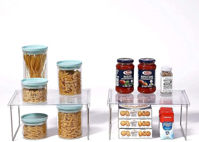 IVYHOME Pantry Organizer, Cabinet Storage Shelf Rack, Stackable Kitchen Cabinet - Image 4