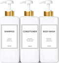 DIDROOM Modern Gold Shampoo and Conditioner Dispenser Refillable Pump Bottle by DIDROOM