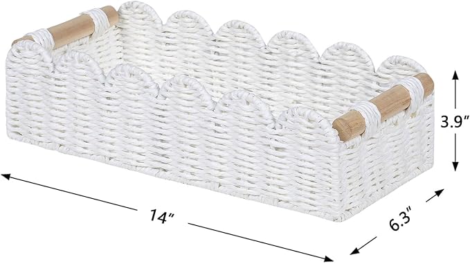 CubesLand Scalloped Edge Toilet Paper Storage Basket, Living Room Home Cozy - Image 5