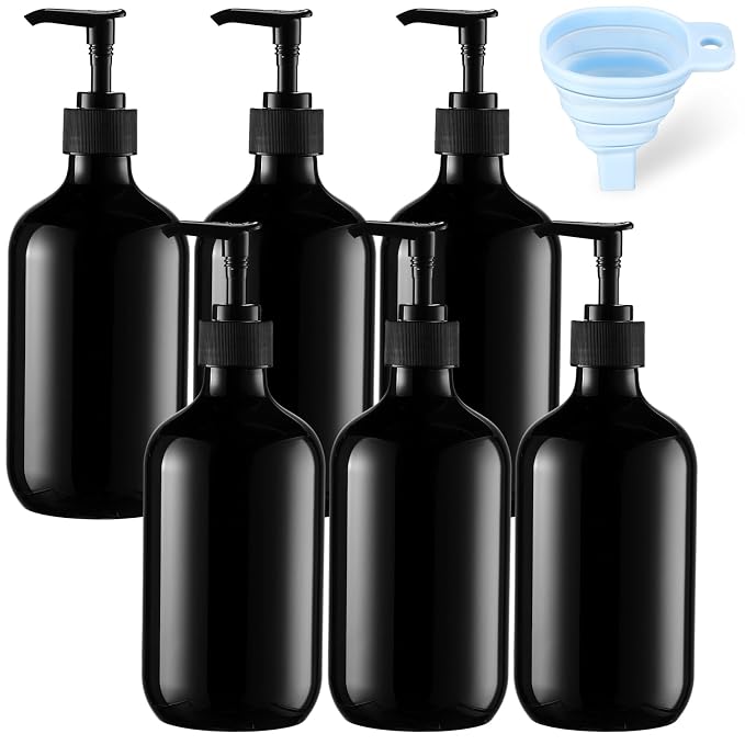 Sliner 6 Pcs Shampoo and Conditioner Dispenser Bottles 16.9 oz Plastic Shower by Sliner