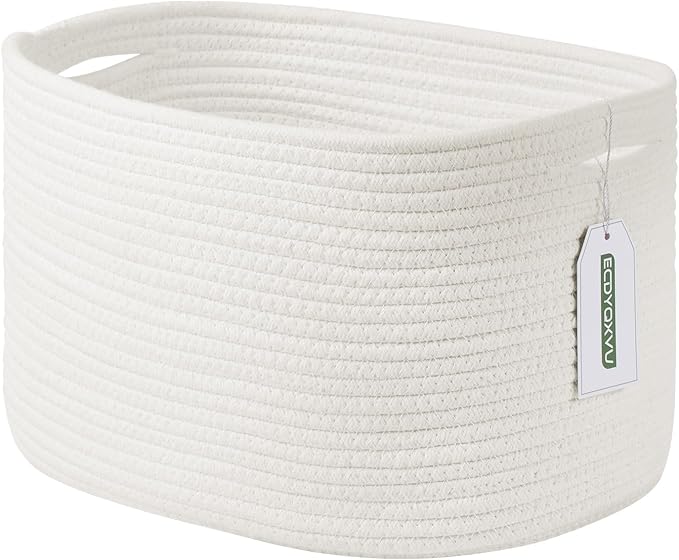 Cotton Rope Storage Basket, Woven Basket by ECDYQXVU