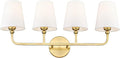Bathroom Light Fixtures, 4 Light Brushed Gold Vanity Lights by Metwet