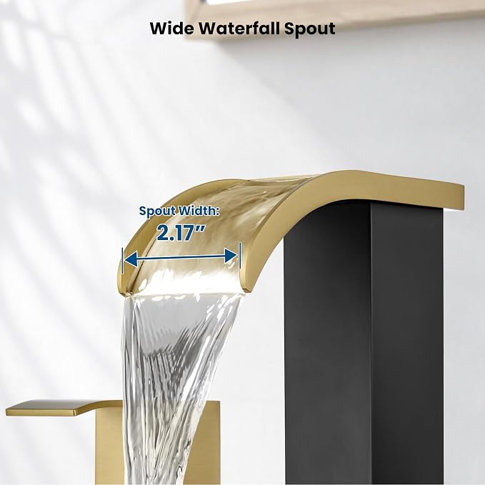 gotonovo Waterfall 8 inch Widespread Bathroom Faucet Set Bathroom Sink Faucet 3 - Image 4