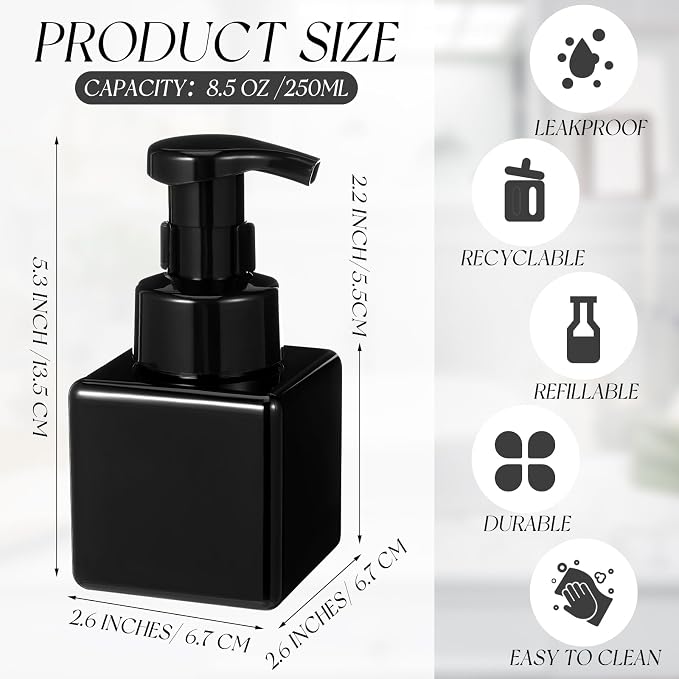 Domensi 12 Pcs Foam Pump Bottle Foaming Soap Dispenser Empty Travel Foaming - Image 2