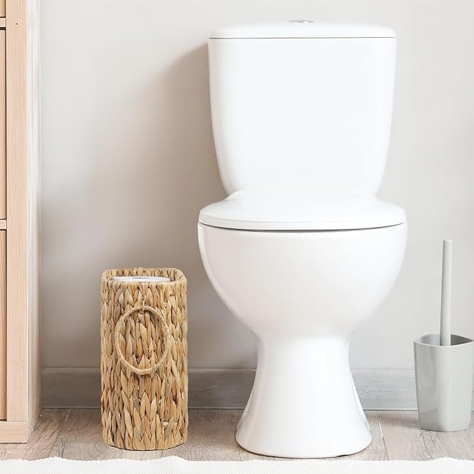 Toilet Paper Storage, Water Hyacinth Bathroom Toilet Paper Basket - Image 5