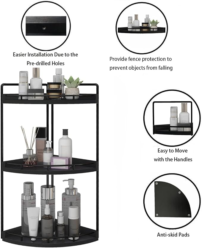 Dorhors 3-Tier Corner Bathroom Organizer Countertop - Image 4