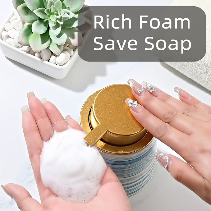 Modern Striped Style Gold Soap Dispenser - Image 3