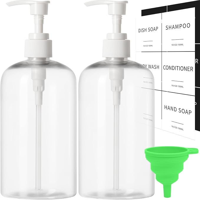 Soap Dispenser with Waterproof Labels, Thickened Plastic Hand Soap Dispenser by Lewistin
