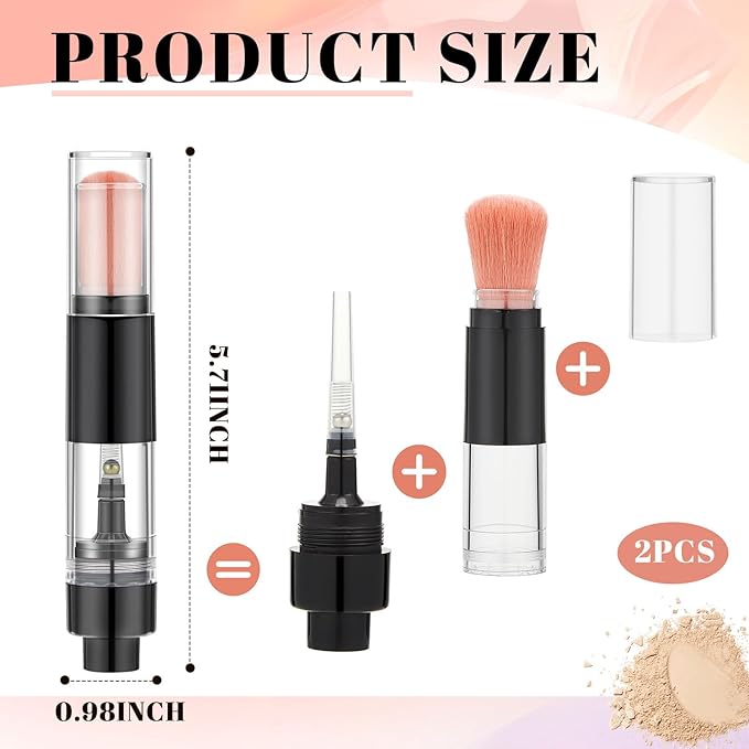 Tioncy 2 Pcs Refillable Loose Powder Brush Embossing Powder Brush Reusable - Image 3