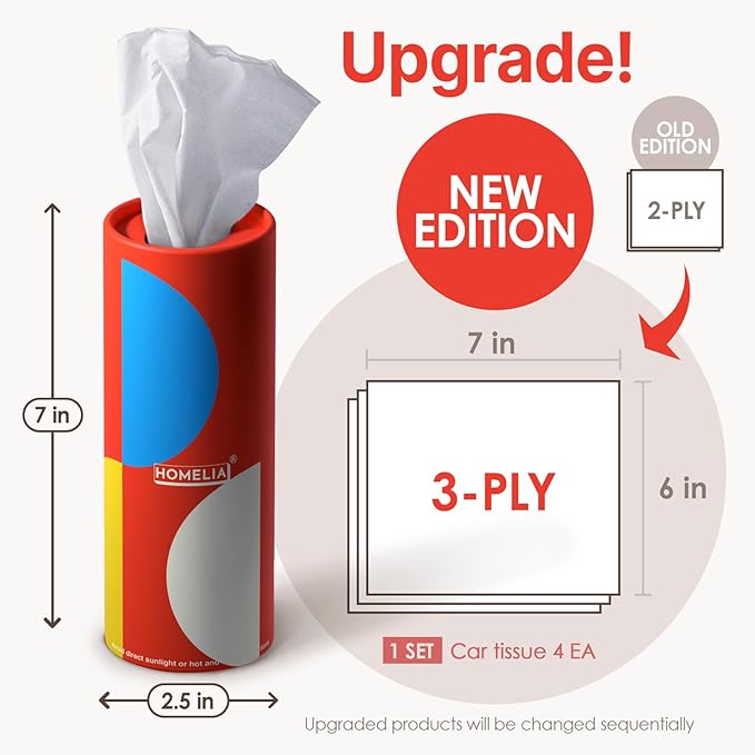 Car Tissue Holder with Facial Tissues Bulk - Image 2
