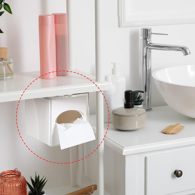 Geelin 1 Pcs Tissue Box Holder Wall Mount Acrylic Dispenses Tissue Box Shelf - Image 6