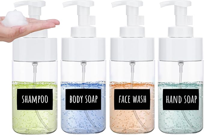 Segbeauty Foaming Soap Dispenser, 4 Packs 16.9oz Clear Plastic Foaming Pump by Segbeauty