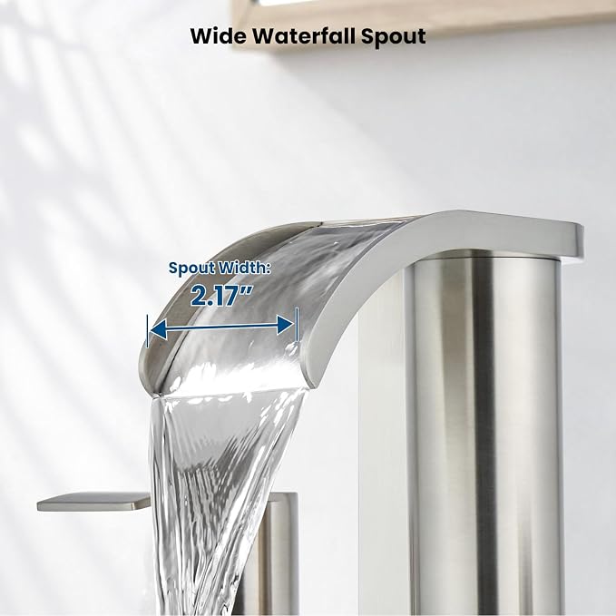 gotonovo Waterfall 8 inch Widespread Bathroom Faucet Set Bathroom Sink Faucet 3 - Image 3