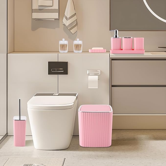 Pink Bathroom Accessories Set - Image 6