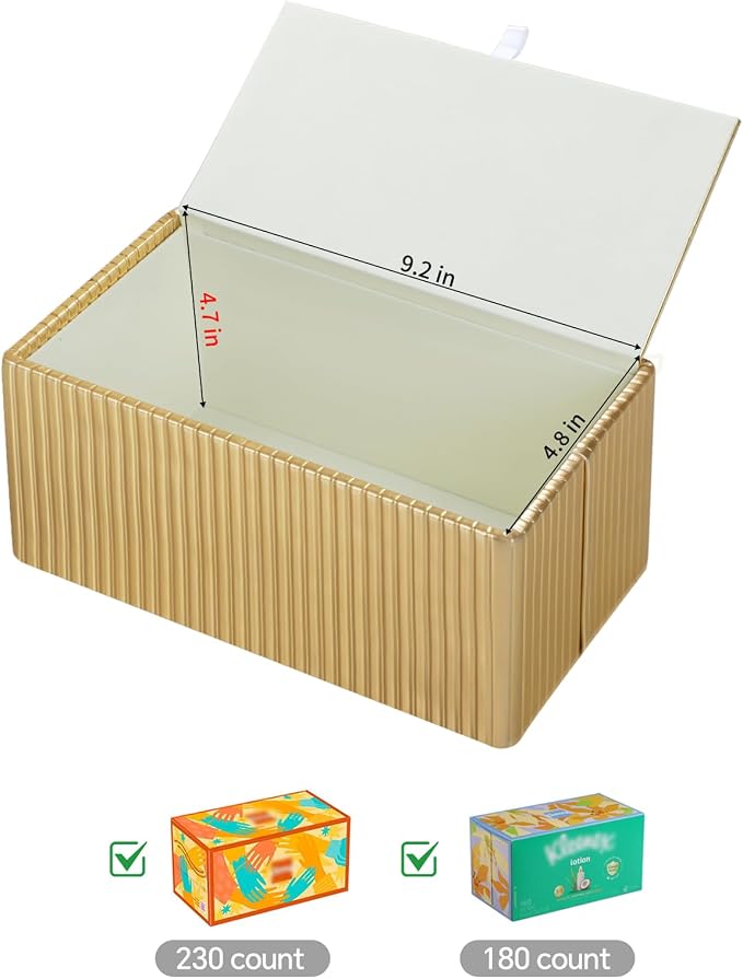 PU Leather Tissue Box Cover, Rectangle Tissue Box Holder - Image 2