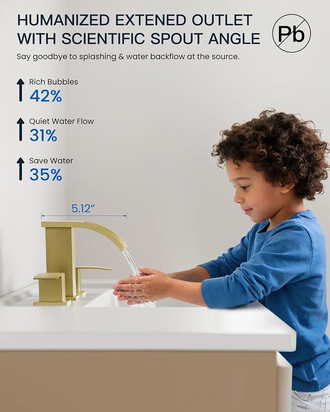 gotonovo Waterfall 8 inch Widespread Bathroom Faucet Set Bathroom Sink Faucet 3 - Image 4