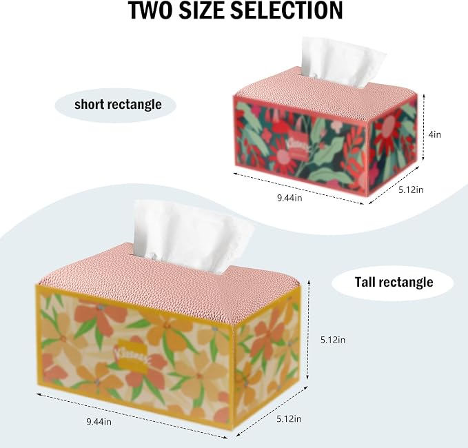 Tissue Box Cover PU Leather Tissue Holder Rectangle Facial Tissue Case Tissue - Image 6