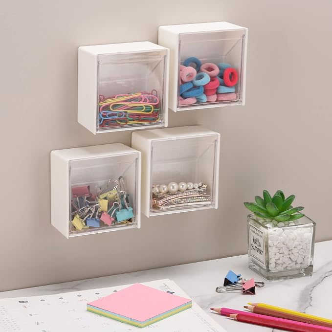 Tecbeauty 4PCS Cotton Pads Holder Dispenser, Wall Mounted Cotton Ball - Image 4