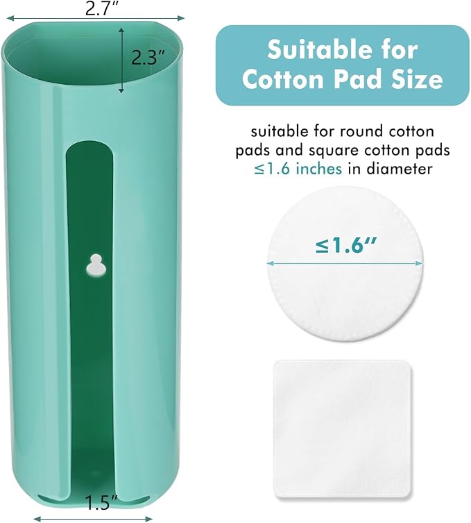 Cotton Pad Holder, Wall Mounted Cotton Rounds Holder Dispenser Face Pad Holder - Image 3