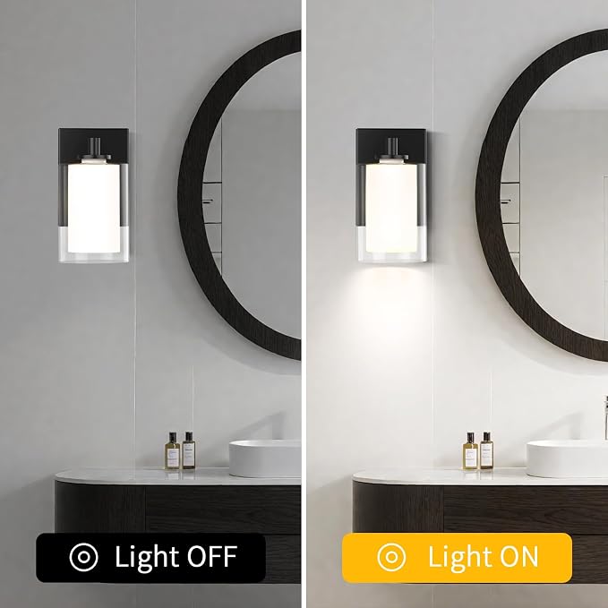 Wall Sconces Set of Two: Bathroom Sconce of 2, E26 Base Hardwired Farmhouse - Image 4