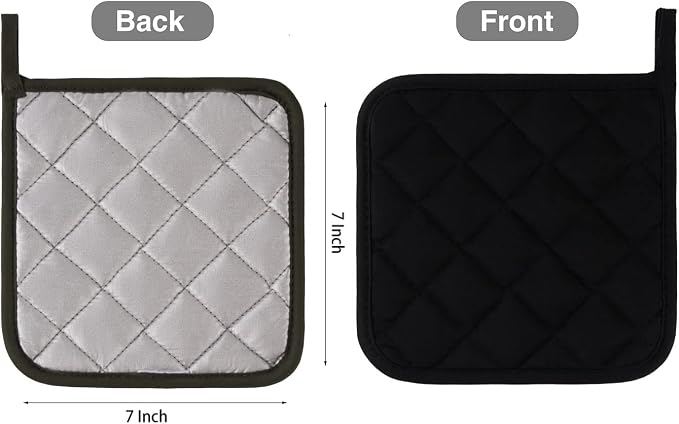 Kitchen Pot Holders Set Heat Resistant Pure Cotton Potholders Kit Trivets Large - Image 2