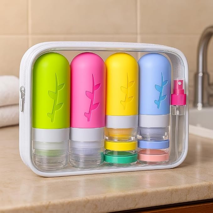TSA Approved Travel Bottles Set – 18 Piece Leak-Proof Silicone Toiletry Kit - Image 5