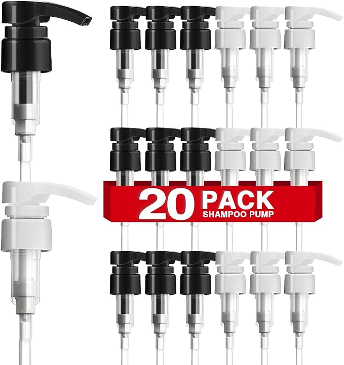 20-Pack Shampoo Pumps for Liter 33.8 oz Shampoo and Conditioner, Pump Dispenser by DupakSYS