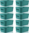 Zopeal Plastic Storage Bins 10 Pcs Green Pantry Organizer Bins Small Baskets by Zopeal