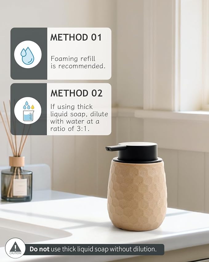 Foaming Soap Dispenser, 12OZ Ceramic Foam Hand Soap Dispenser - Image 5