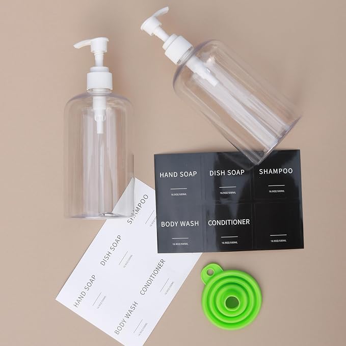 Soap Dispenser with Waterproof Labels, Thickened Plastic Hand Soap Dispenser - Image 7