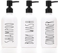 HOMCDALY Shampoo and Conditioner Dispenser Set of 3, 21oz Shower Soap Bottles by HOME
