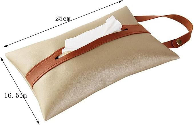 Tissues Box PU Leather Facial Paper Storage Case Rectangular Organizer Holder - Image 2