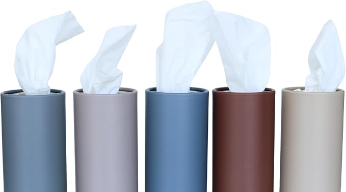 Cylinder Car Facial Tissue Holder, 5 Pack, 50 Tissues Per Cylinder, - Image 2