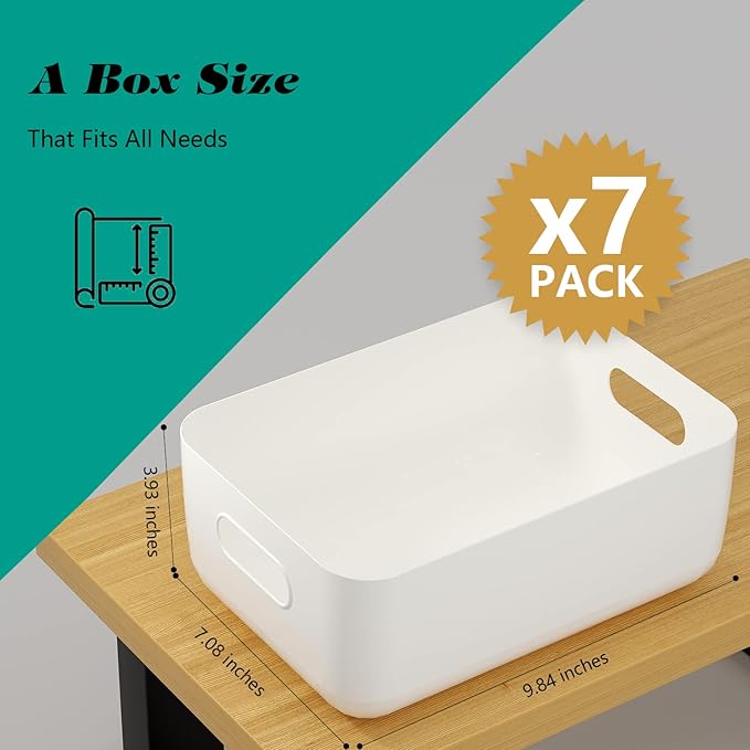 OWill 7-Pack Plastic Storage B-ins 4.2L, Small Organizer Bins - Image 2