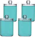 Pale Turquoise Qtip Holder Organizer Dispenser Cotton Swabs Cans Plastic Jars by SHJI