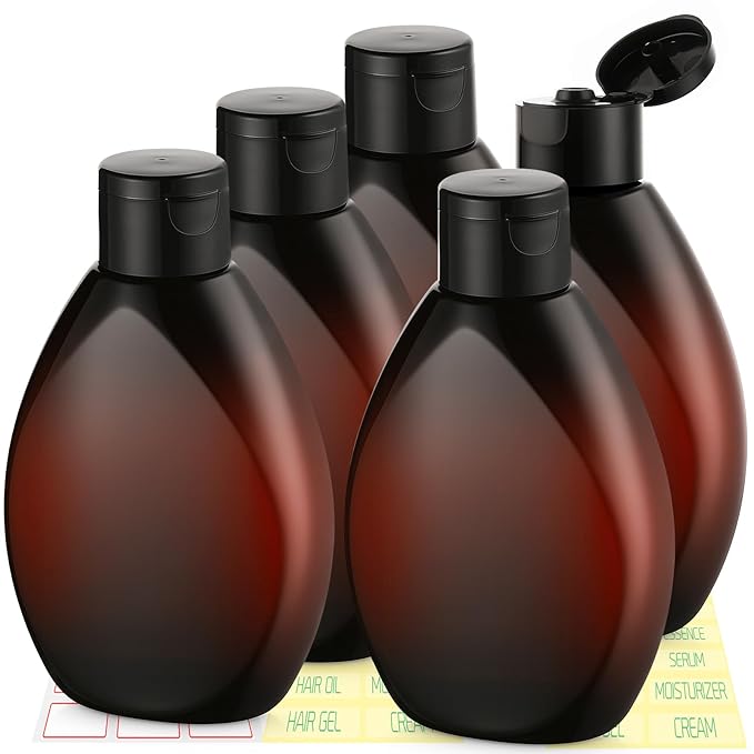 Plastic Squeeze Bottles with Flip Cap 6.9oz 5 Pack Leak Proof Shampoo and by wowang