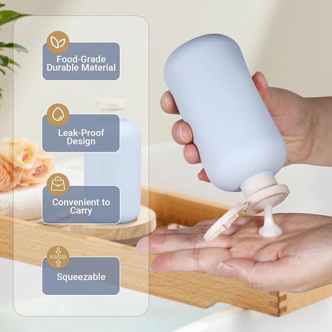 6.8oz Travel Bottles for Toiletries, Empty Plastic Squeeze Bottles - Image 4