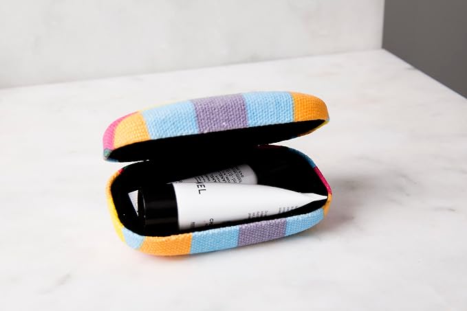 Kikkerland Multi Color Plaid Print Small Travel Portable Compact Organizer Case - Image 6