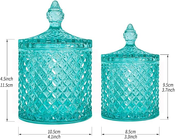 R FLORY 2 Pack Qtip Holder Glass Apothecary Jars - Image 7